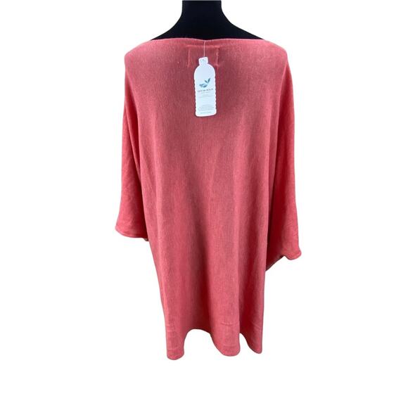 Save the Ocean Apparel Company Recycled Coral knit twist Poncho One Size - Picture 5 of 11
